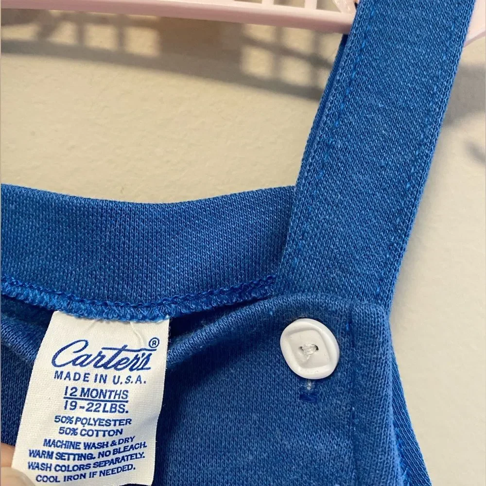 Vintage Carters Retro Teddy Bear Baby Bubble Romper 1 Piece Made in USA